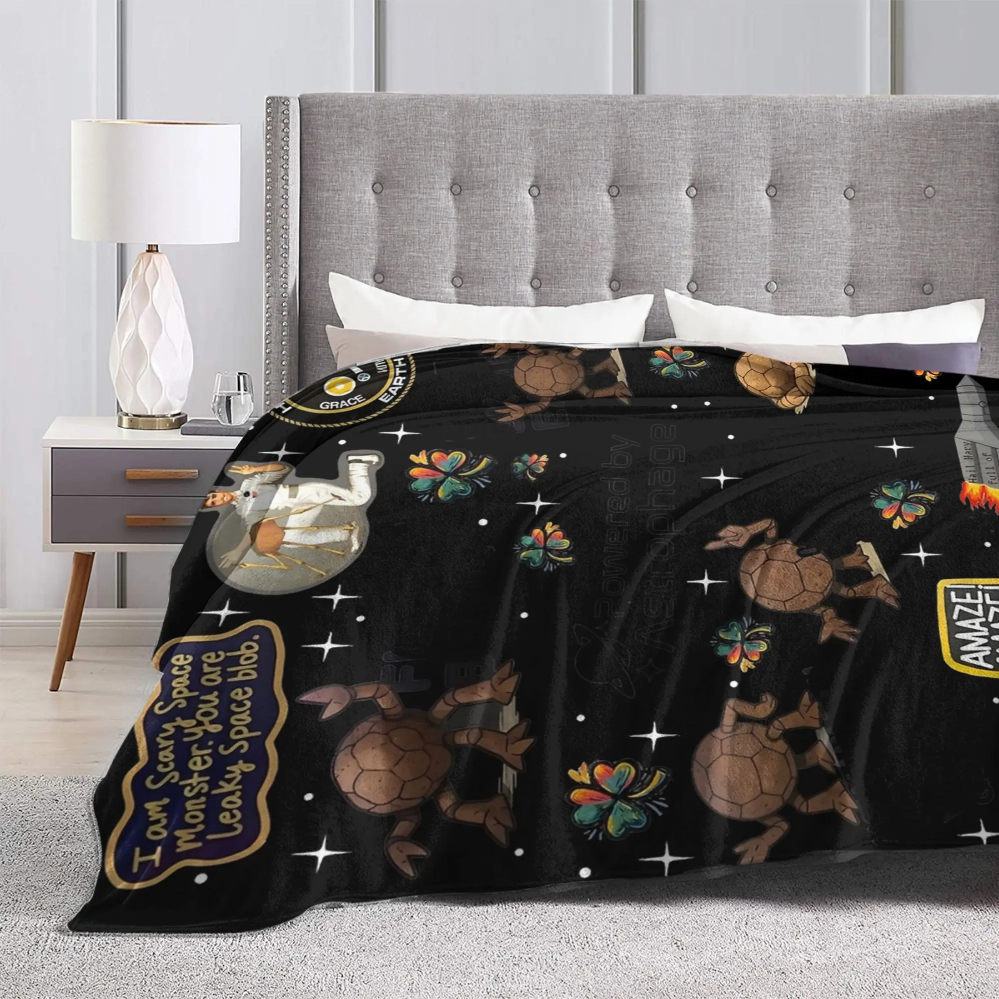 Project Hail Mary Space Rockys Blankets Flannel Textile Decor  Multi-function Super Warm Throw Blanket for Bedding Throws