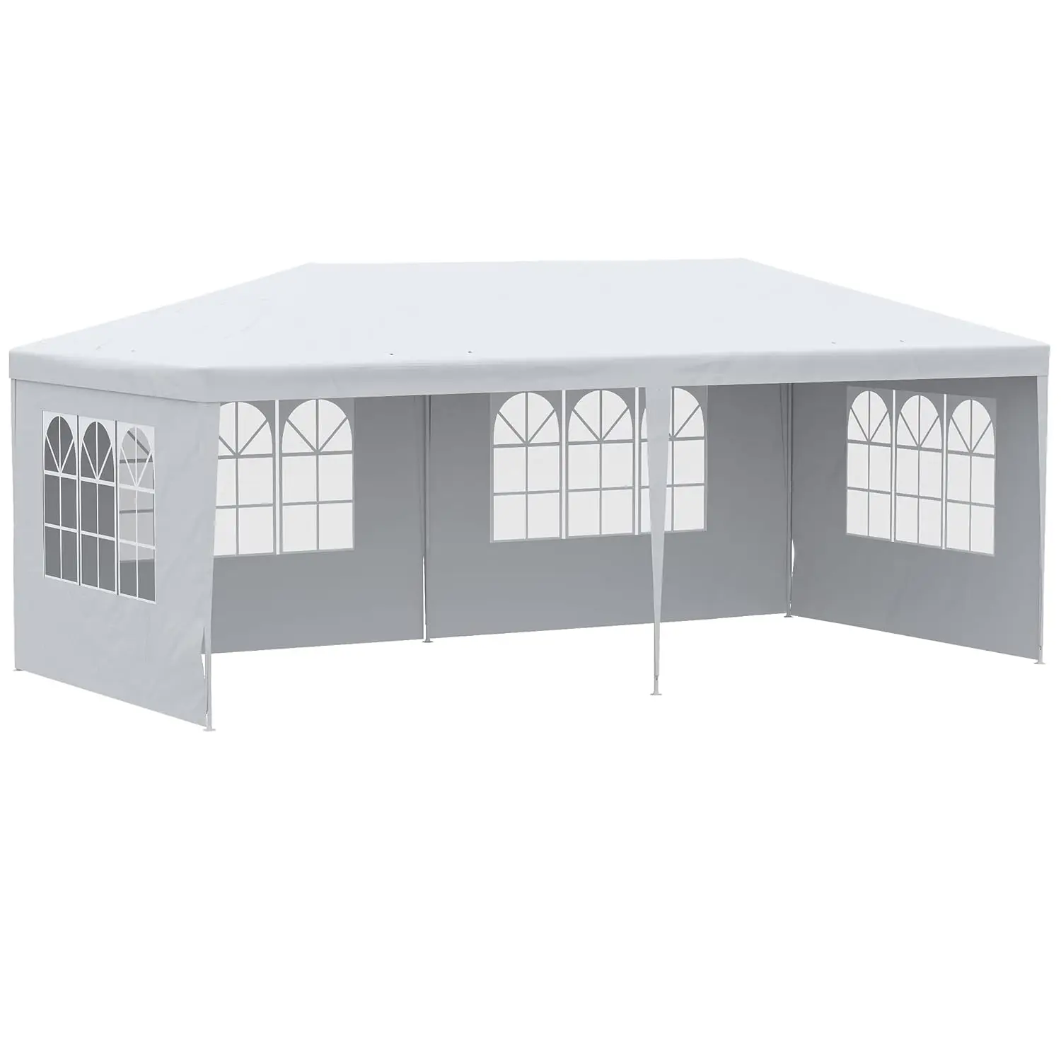 10' x 20' Large Party Tent, Outdoor Event Shelter, Gazebo Canopy with 4 Removable Window Sidewalls for Weddings,, Customized