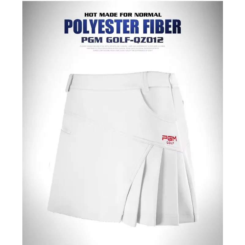 Pgm Autumn Winter Golf Skirt Women High Waist Slim Golf Skirts Pleated A-Line Mini Skorts Anti-Exposure Warm Skorts Sportswear