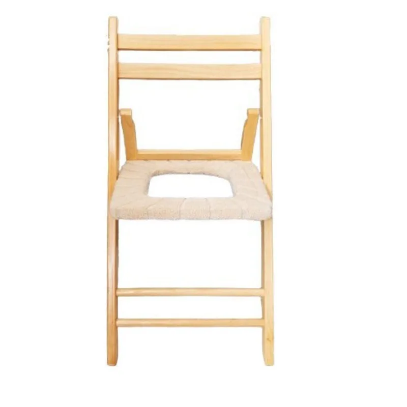 

Folding solid wood toilet chair elderly pregnant women