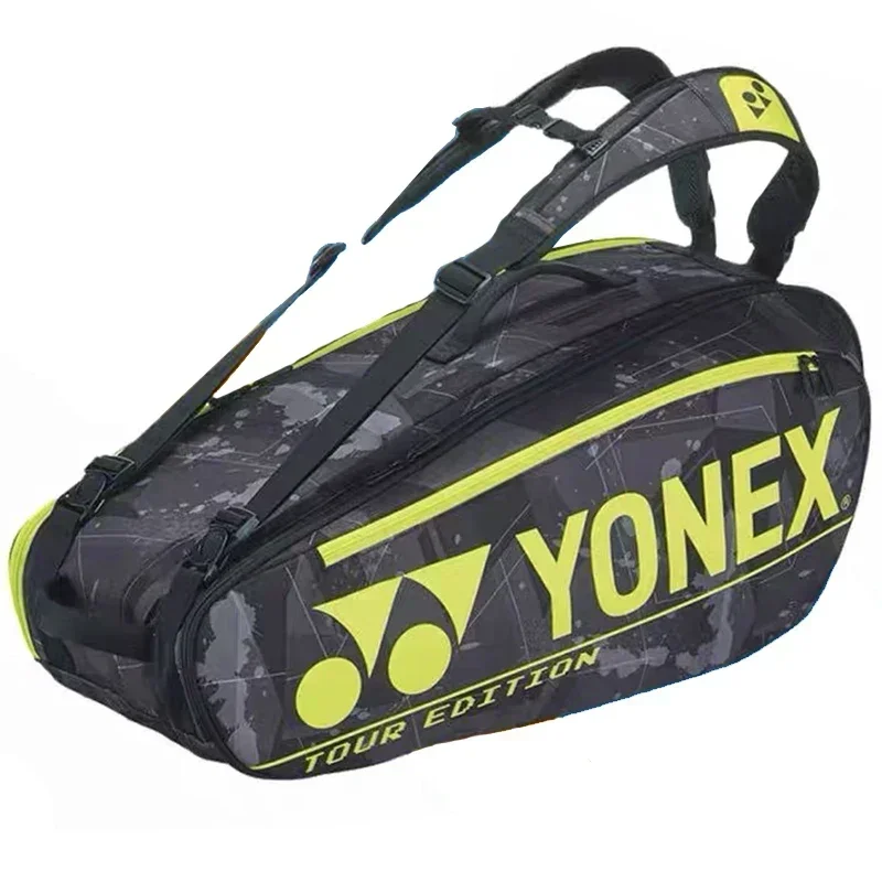 YONEX Original Badminton Bag Fashions Tennis Racket Bag PU Large Capacity Hold 12 Rackets for Professional Competition Training