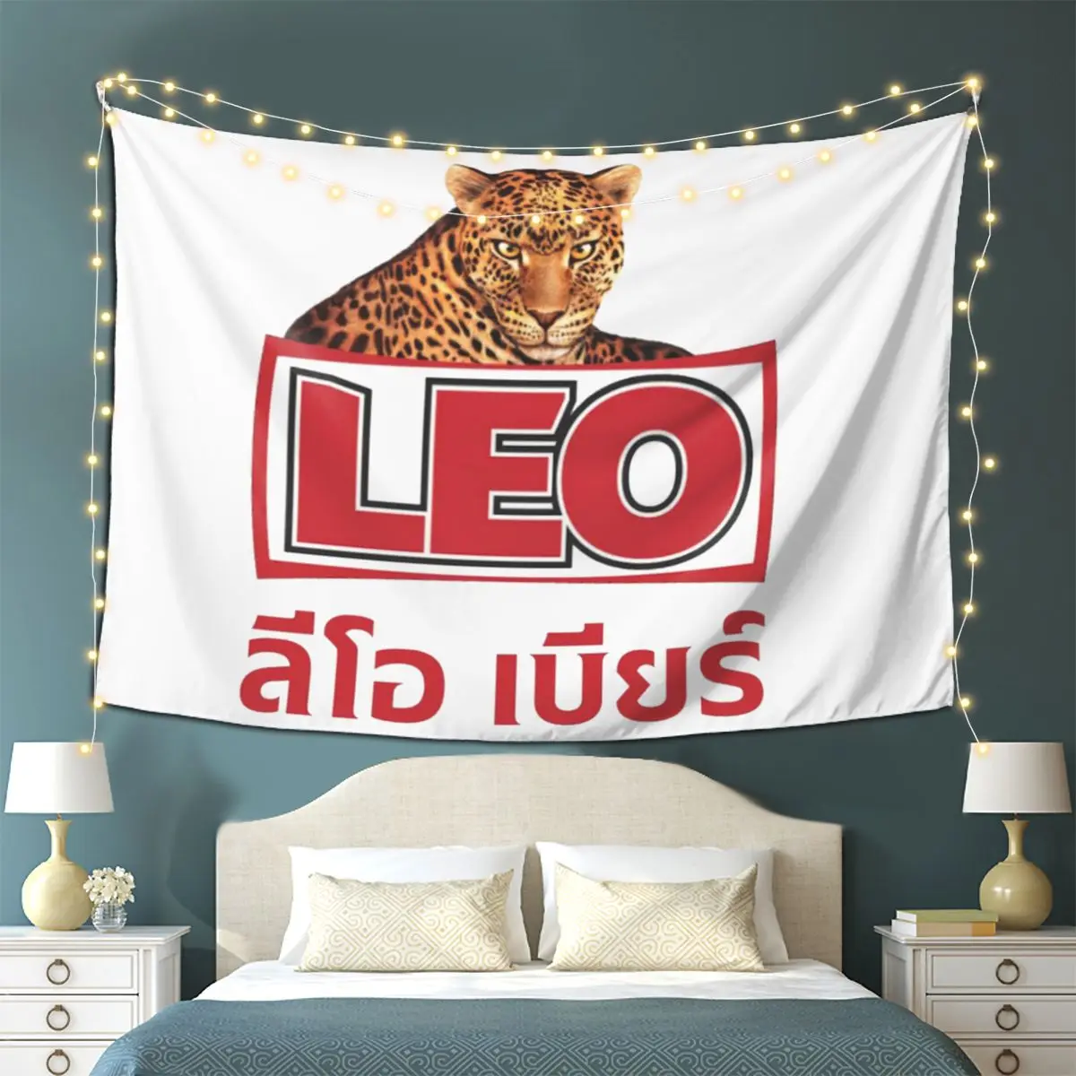 

Leo Beer Bangkok Tapestry Wall Hanging Aesthetic Home Decoration Tapestries for Living Room Bedroom