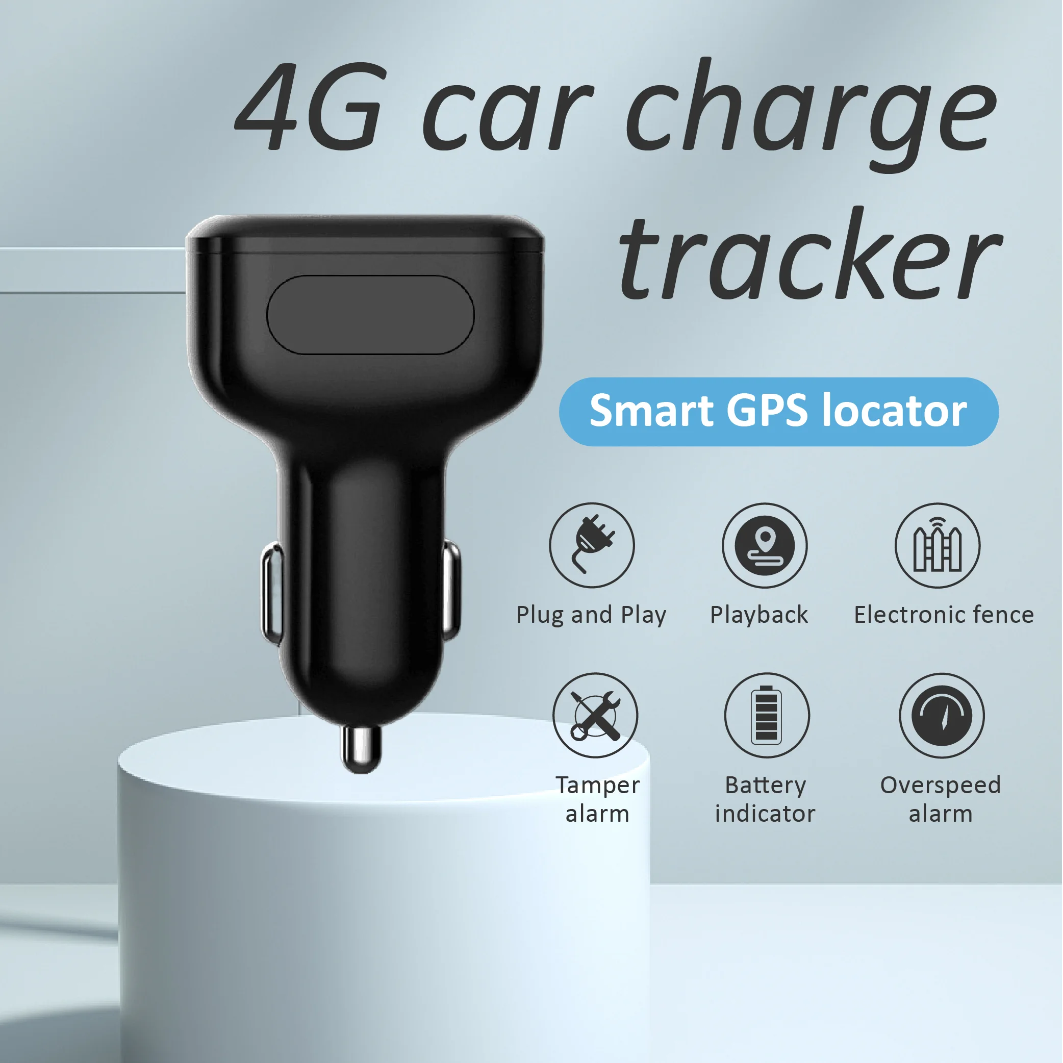SOS รถ GPS Locator พร้อมเครื่องชาร์จไร้สาย 4G ไฟแช็ก Tracker ฟังเสียง Dashboard ตําแหน่ง PC Track View