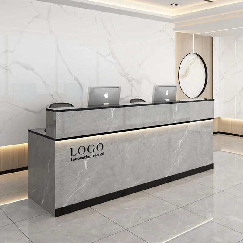 Modern Minimalist Reception Desks Display Company Small Aesthetic Reception Desks Simple Design Mostrador Commercial Furniture