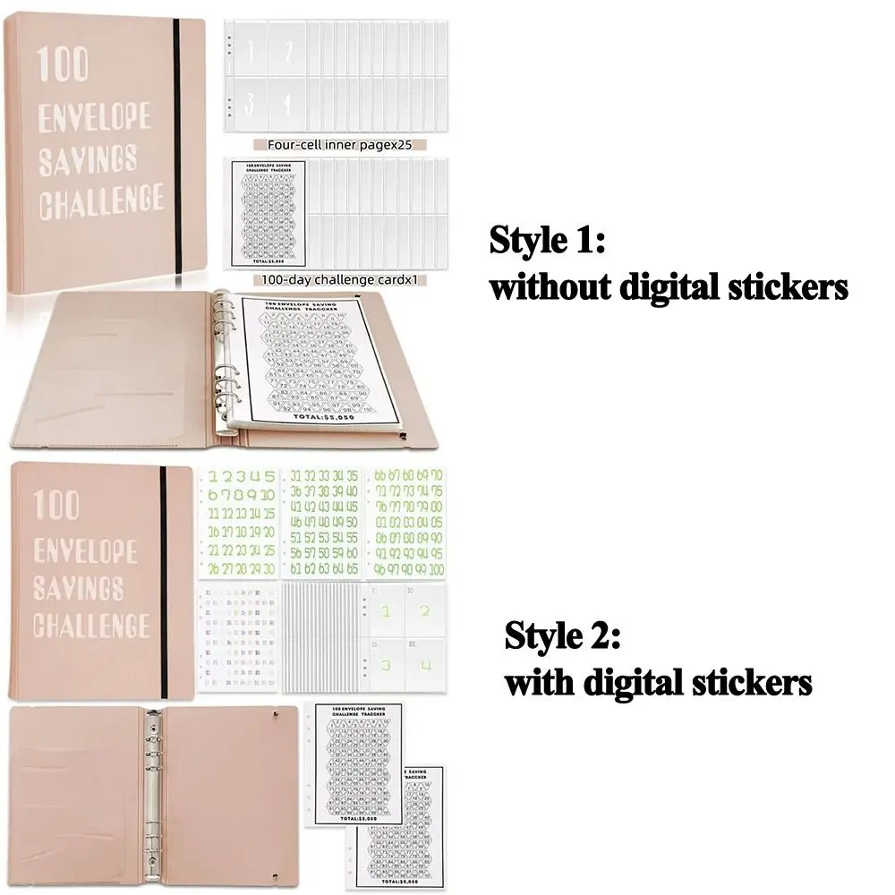 A5 Size 100 Envelope Challenge Notebook Colorful Cash Envelopes Money Saving Challenge Save Money Cash Budget