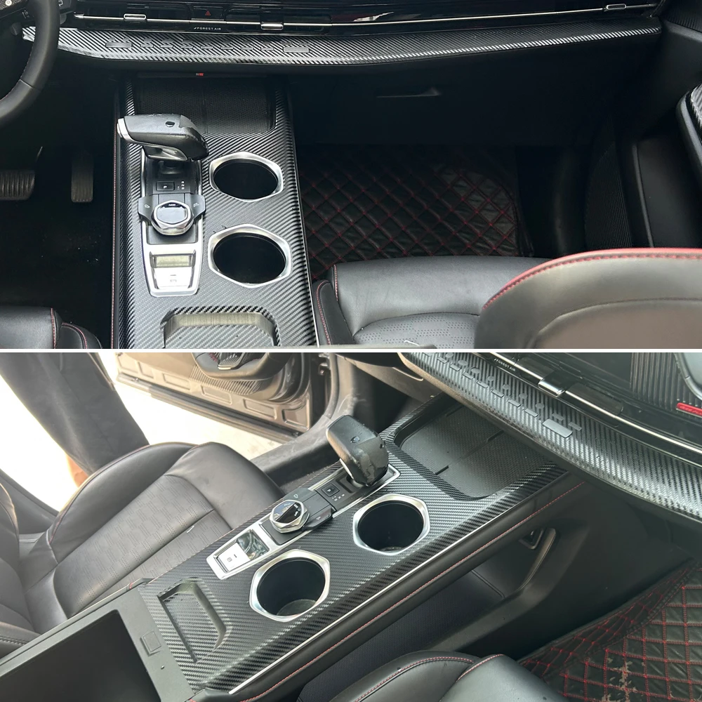 Carbon Fiber For Changan CS55 PLUS 2020-2022 Car Film Interior Sticker Center Console Gear Dashboard Air Door Handle Lift Panel