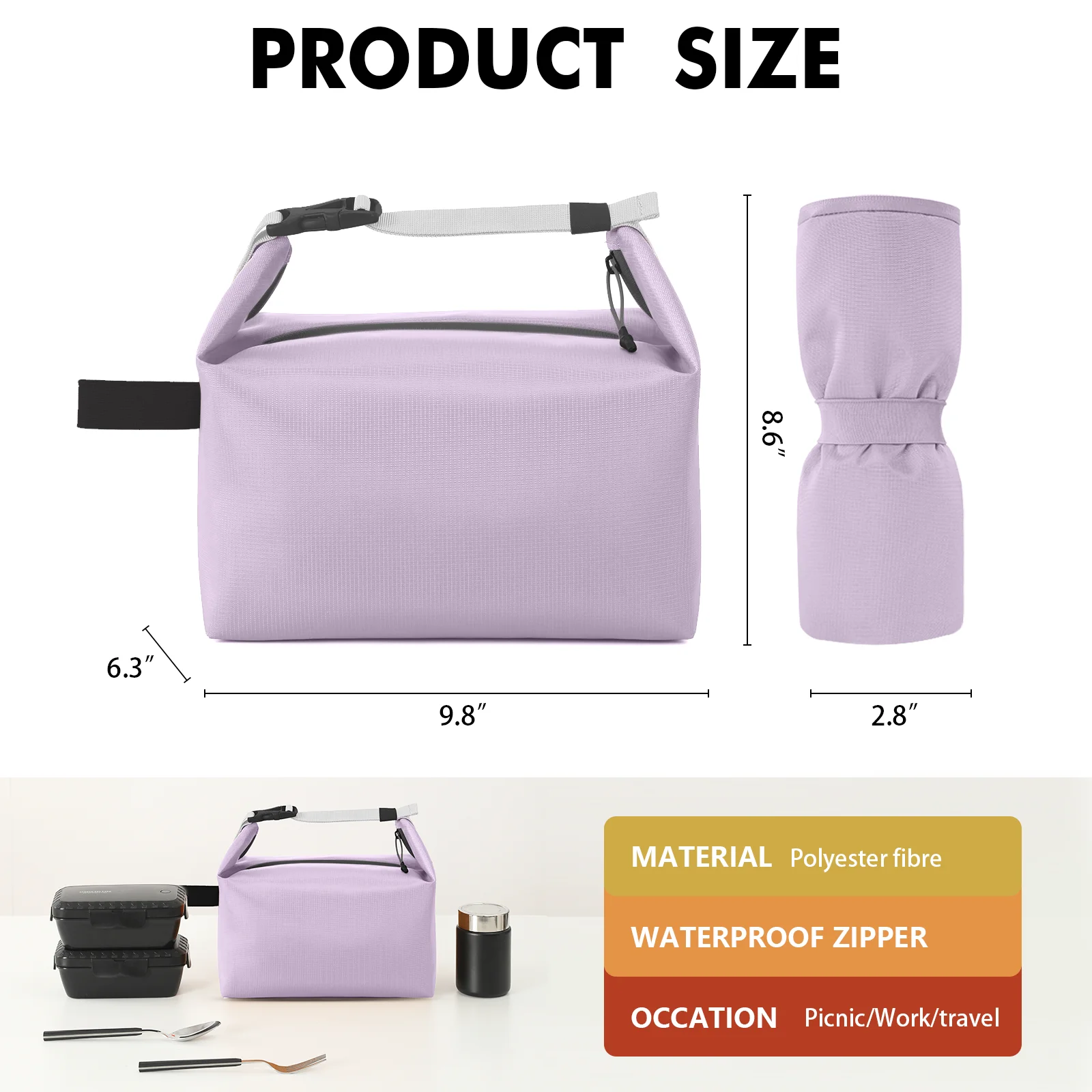 Portable Lunch Bag Woman Insulated Thermal Lunch Box Cooler Handbag Food Bag Carrier For Office School Travel Picnic