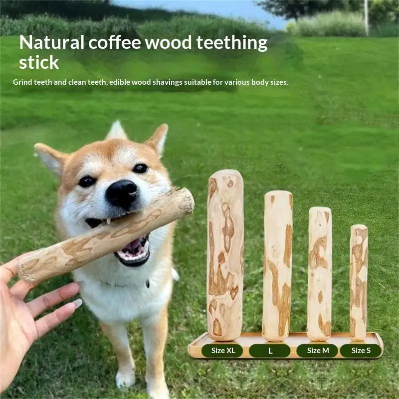 Natural Coffee Wood Dog Chew Stick Long Lasting Molar Toy Stress Relief Chewable Toy For Dogs Puppy Use