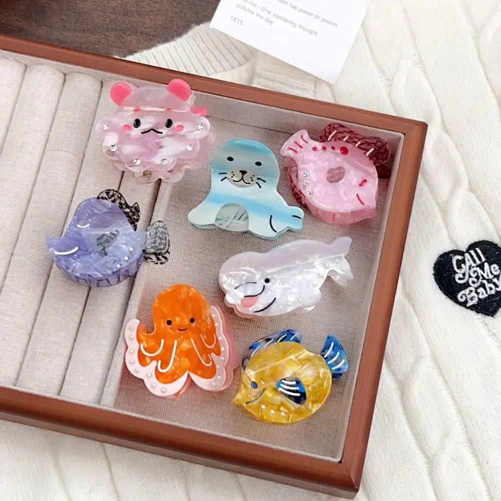 Korean Style Ocean Animal Hair Clip Acetic Acid Octopus Small Shark Clip Cute Funny Sea Creature Hair Claw Hair Accessories