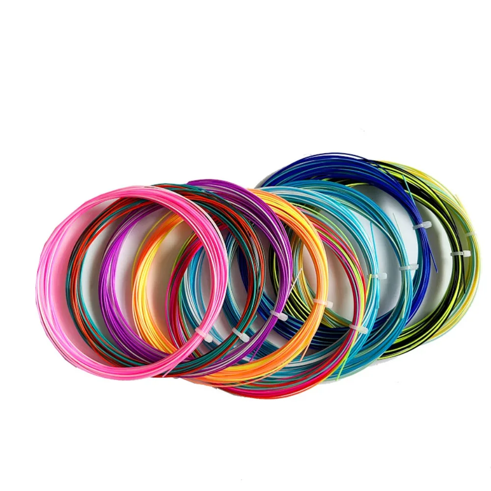 Corde de raquette de badminton arc-en-ciel élastique, 0.73mm, document assressenti, durable, coloré