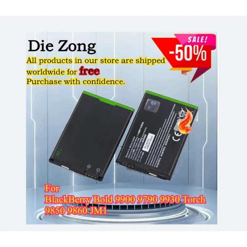 

New ISUNOO 1230mAh J-M1 JM1 Battery For BlackBerry Bold 9900 9790 9930 Torch 9850 9860 JM1 Replacement Li-ion batteria