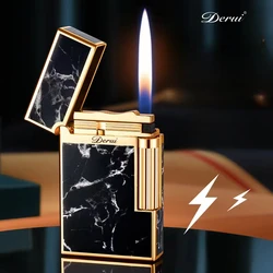 DERUI High-end Business Side-sliding Inflatable Lighter, Metal Grinding Wheel Ignition, Fashionable and Personalized Men's Gift