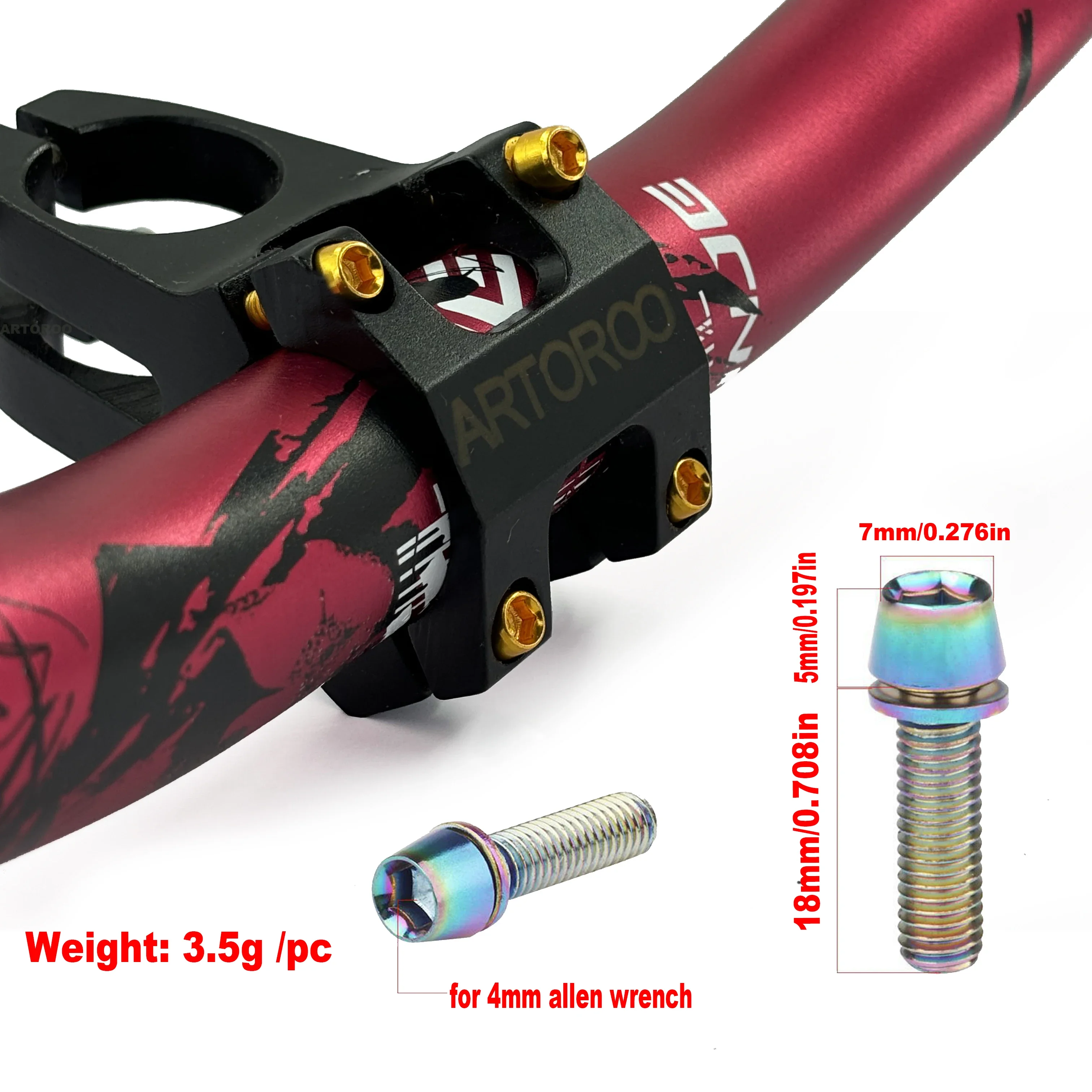 6/12 stücke Fahrrad Lenker Schrauben mit 4mm Schlüssel M5 * 18mm Schrauben Fahrrad Vorbau Schrauben MTB Griff bar Vorbau Riser Flasche Halter Schrauben – Detail 1
