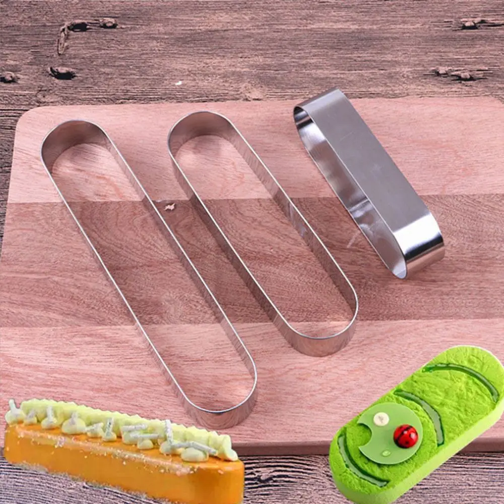 New Metal Mini Stainless Steel Cake Mold Mousse Ring Long Oval
