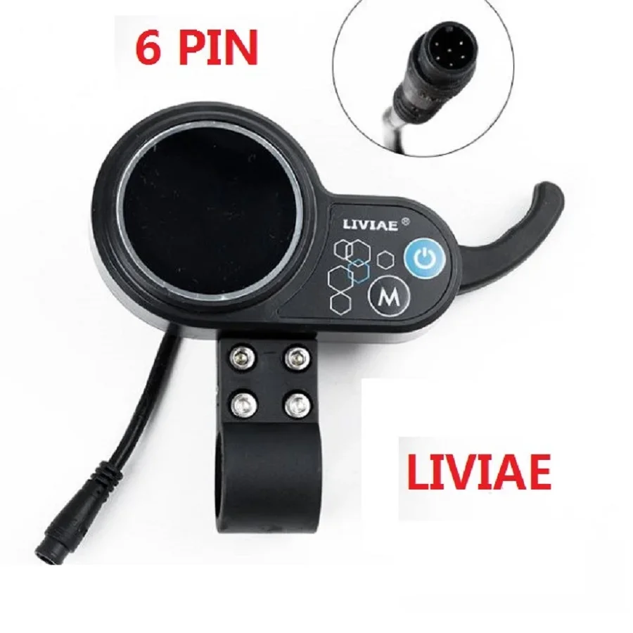 LIVIAE Acelerador Velocidad ajustable Medidor de scooter eléctrico Pantalla de 6 pines para tablero de scooter eléctrico