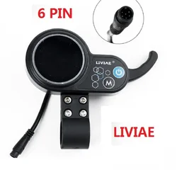 LIVIAE Throttle Accelerator Speed Adjustable Electric Scooter Meter 6 Pin Display for Electric Scooter Dashboard