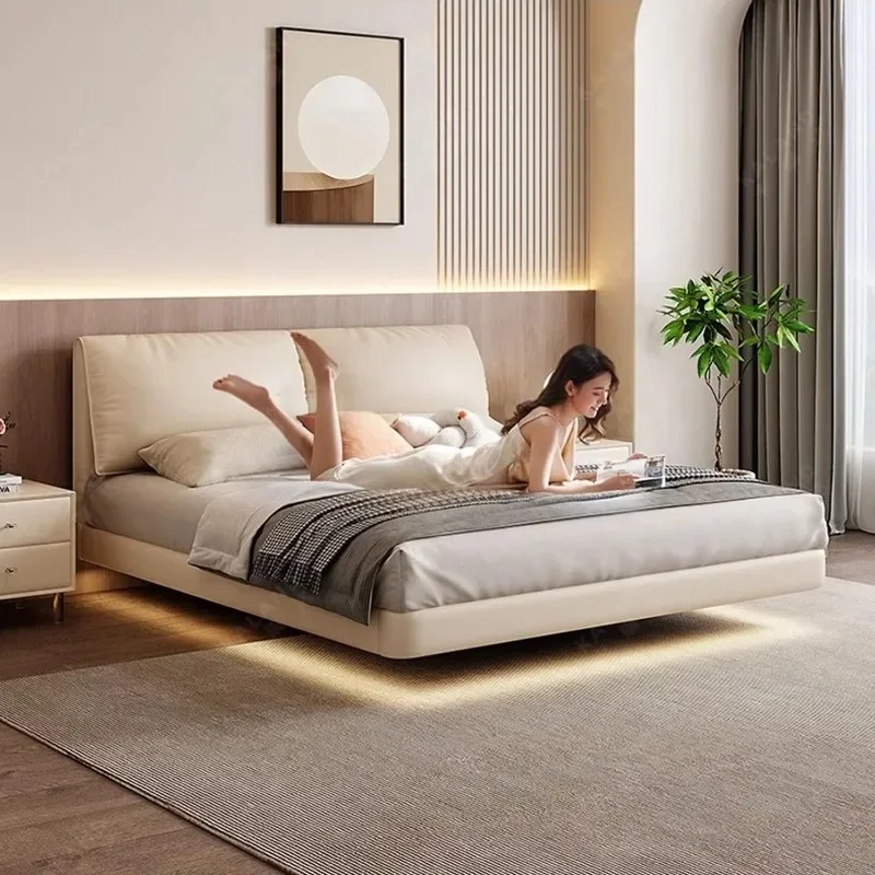 Bedroom Modern Frame Bed Wood White Europen King Size Bedroom Double Bed Full Size Designer Conference Beliche Trendy Furniture