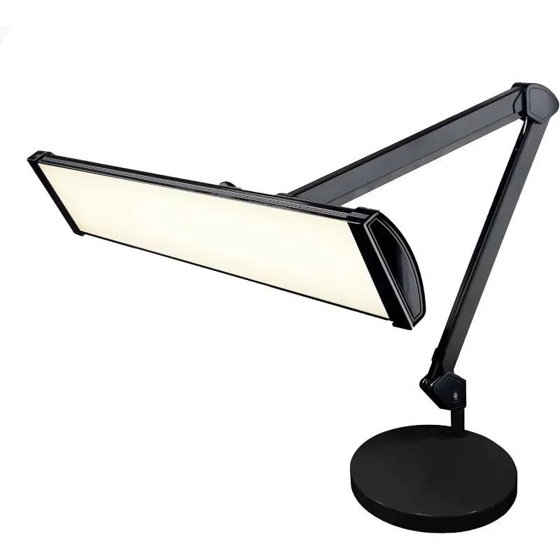 Color Correlated Temperature, 3 Light Modes, Dimmable, 45W, 26 Inch Wide Metal Shade, 540 SMD LEDs (CCT with Base, Black)