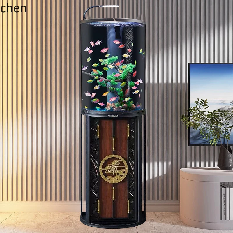 

HXL semi-circular fish tank living room home floor aquarium smart acrylic tank