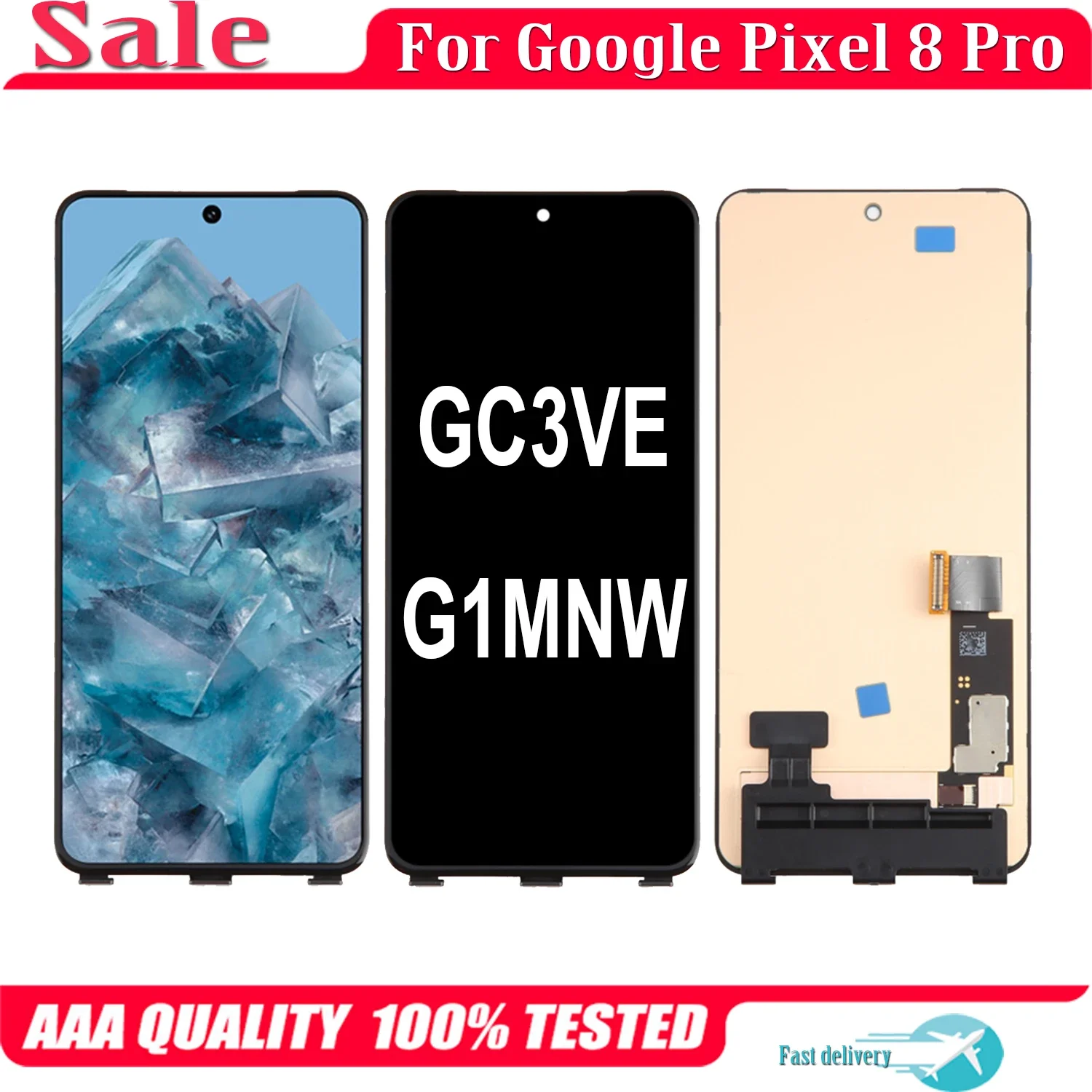 For Google Pixel 8 Pro GC3VE G1MNW GKWS6 G9BQD LCD Display Touch Screen Digitizer Assembly For Google Pixel8 Pro LCD