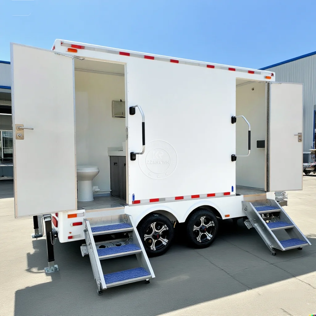

Luxury Camping Caravan Bathroom Portable Restroom Outdoor Shower Toilet Trailer Luxury With Wheels for Sale