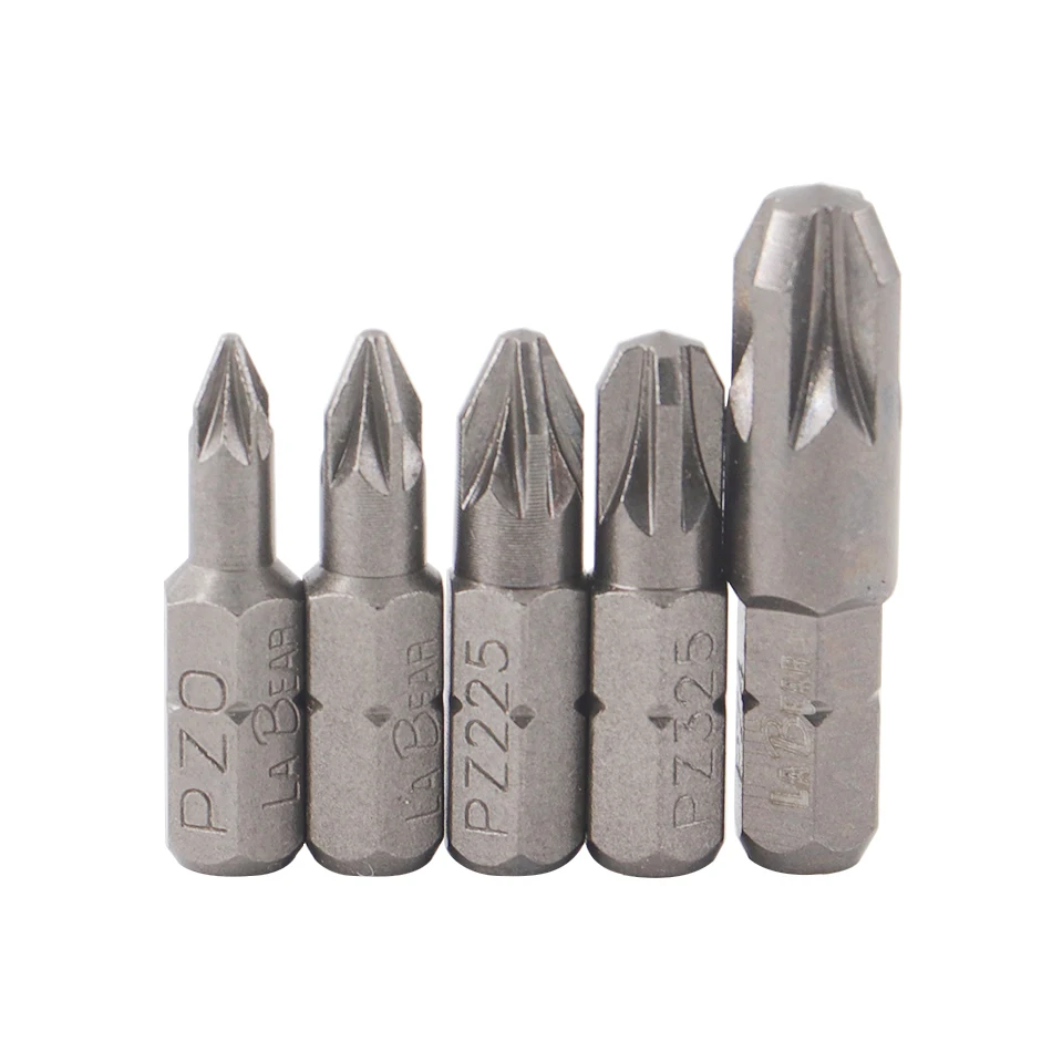 S2 25mm/50mm/100mm CR-V PZ Pozidriv Bits 1/4 Inch 6.35mm Hex Shank PZ0 PZ1 PZ2 PZ3 PZ4 Anti Slip Electric Screwdriver Bit Set