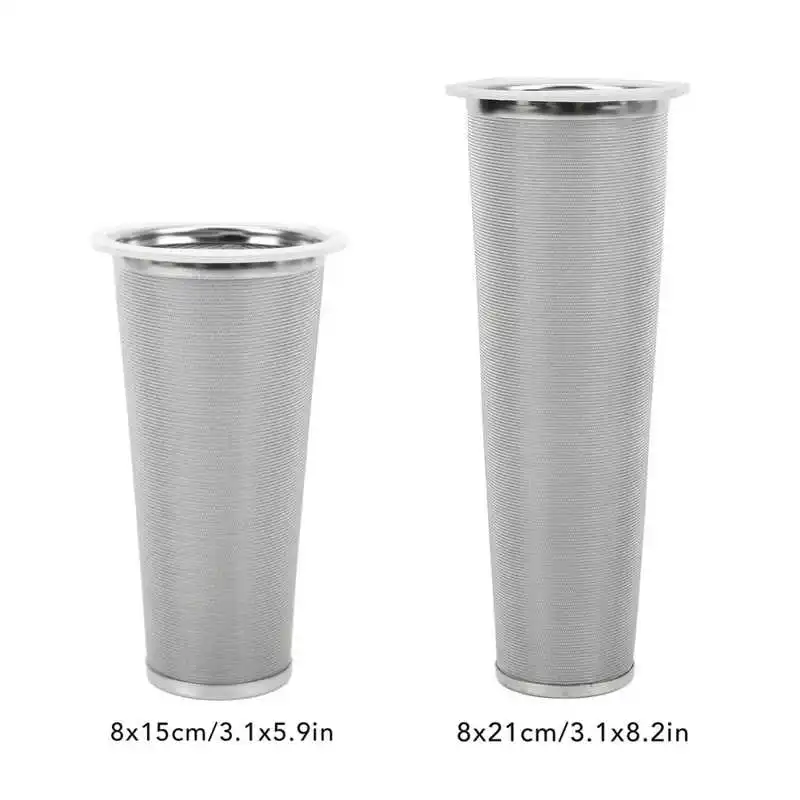 304 Stainless Steel Cold Brew Coffee Filter Cone Mesh with White Rubber Circle Coffee Brew Infuser for Fruit Drink