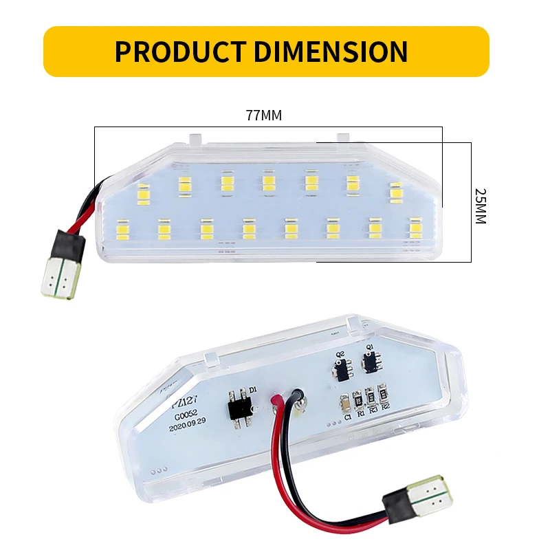 2PCS For Mazda 6 GH 2007 2008 2009 2010 2011 2012 Car LED License Plate Light Number Plate Lamp Canbus White