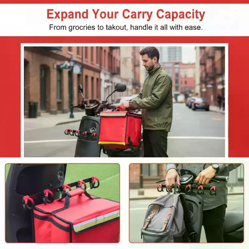 

Двойной крюк для мотоциклетного багажа без сверления, с высокой несущей способностью, крепление на бампер, держатель для сумок для курьеров и путешественников