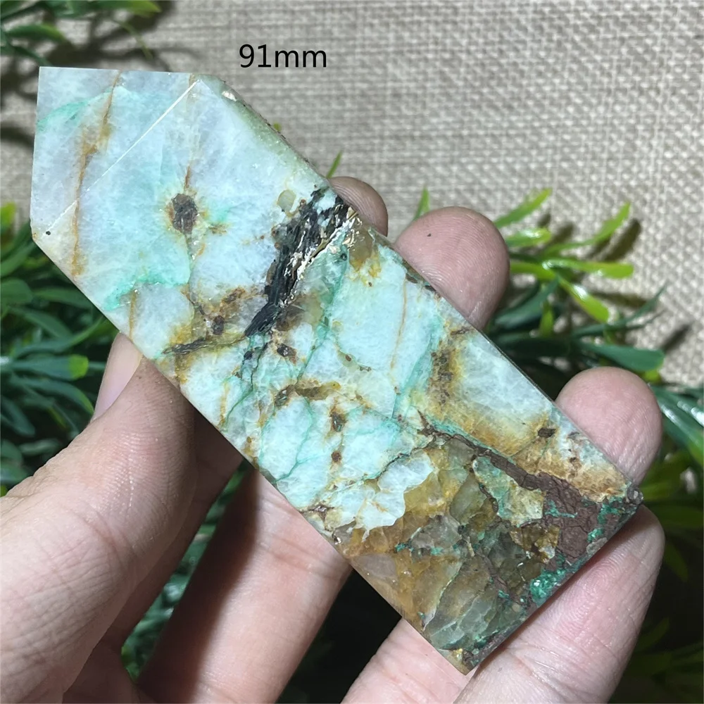 Natural Moonstone Verde Tower Point, Quartz Wand, Qualidade Crystal Stone, Reiki Beleza Minerais, Cura Espiritual, Decoração Home