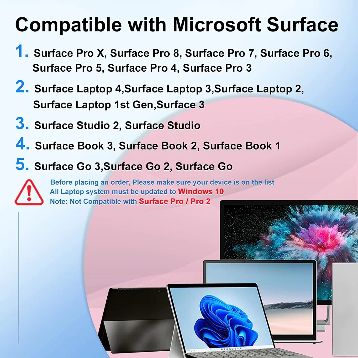 Stylus Pen with 1024 Pressure for Microsoft MPP1.51 – for Surface Pro X/9-3, 3, Go 2/Go, Book 3/2/1, Laptop 5/4/3, Asus HP Dell 2