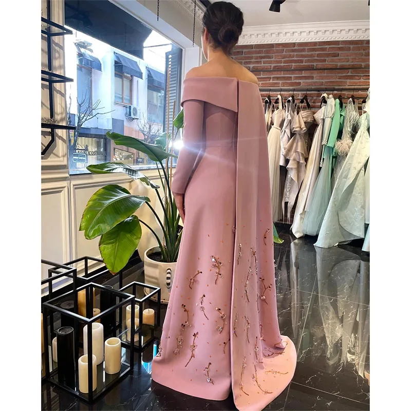 Exquisite Off The Shoulder Women Formal Evening Dresses  Beading Draped Celebrity Gowns for Birthday Party Dress 2024