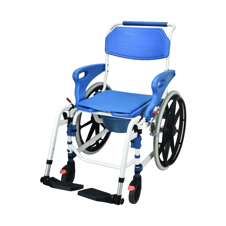 2026 Aluminum Alloy Commode Toilet Chair With Wheels New Design For Disabled And Elderly People Rehabilitation Therapy Supplies view 4