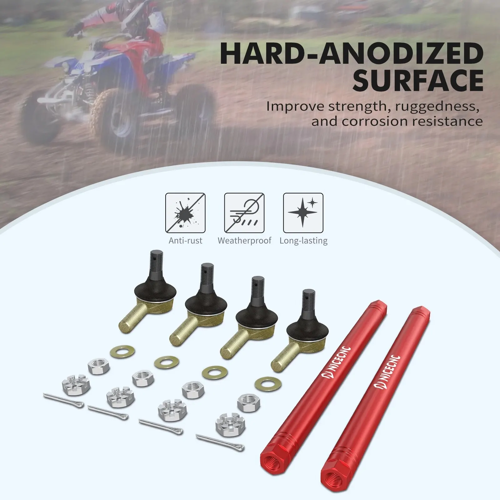 

Набор рулевых тяг NICECNC для Yamaha Blaster 200 YFS200 1988-2006, аксессуары для мотоциклов ATV, алюминий # 2XJ-23831-01-00 # 1UY-23841-01-00