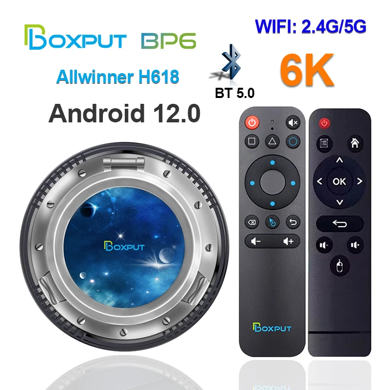 

BOXPUT BP6 Smart Android 12 Wifi 6 TV Box Allwinner H618 2.4G 5G Wifi BT5.0+ 6K Home Media Player Set Top Box TV Receiver BOX