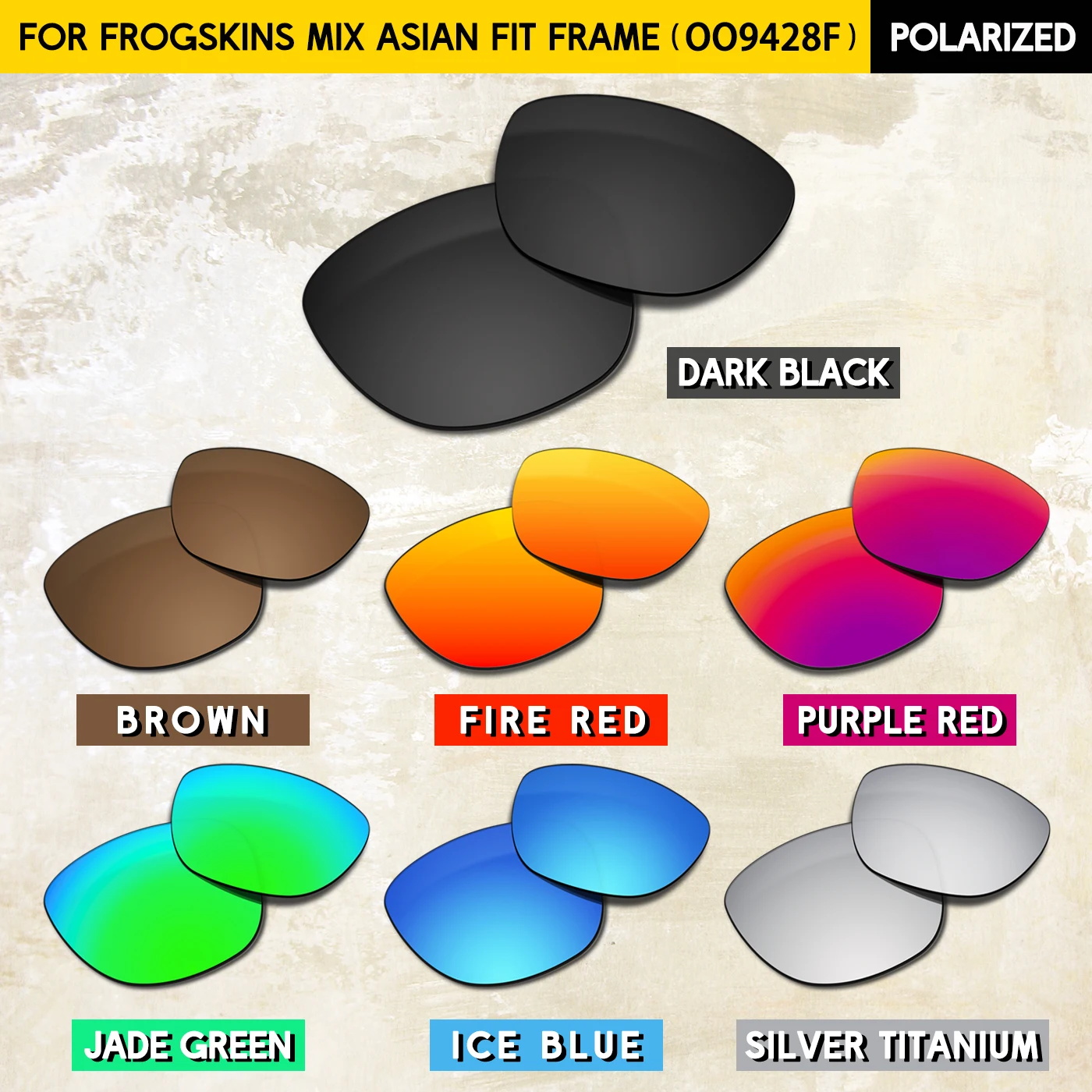 

Performance Polarized Replacement Lenses for Oakley Frogskins Mix Asian Fit OO9428F 55mm Sunglasses-100% UV Protection