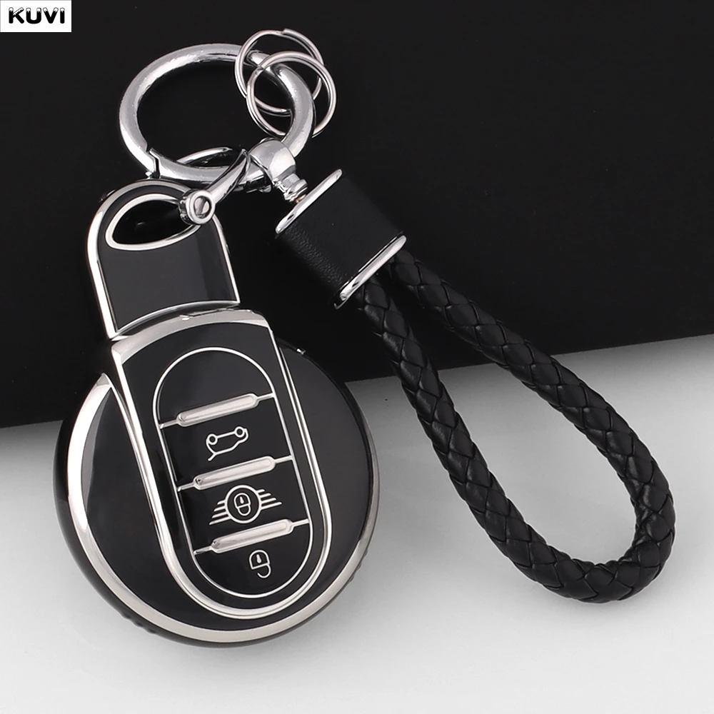 Fashion Pink TPU Car Key Case Cover For BMW Mini Cooper F55 F56 F57 F54 F60 JCW Clubman Countryman Protected Shell Fob Keychain - view 2