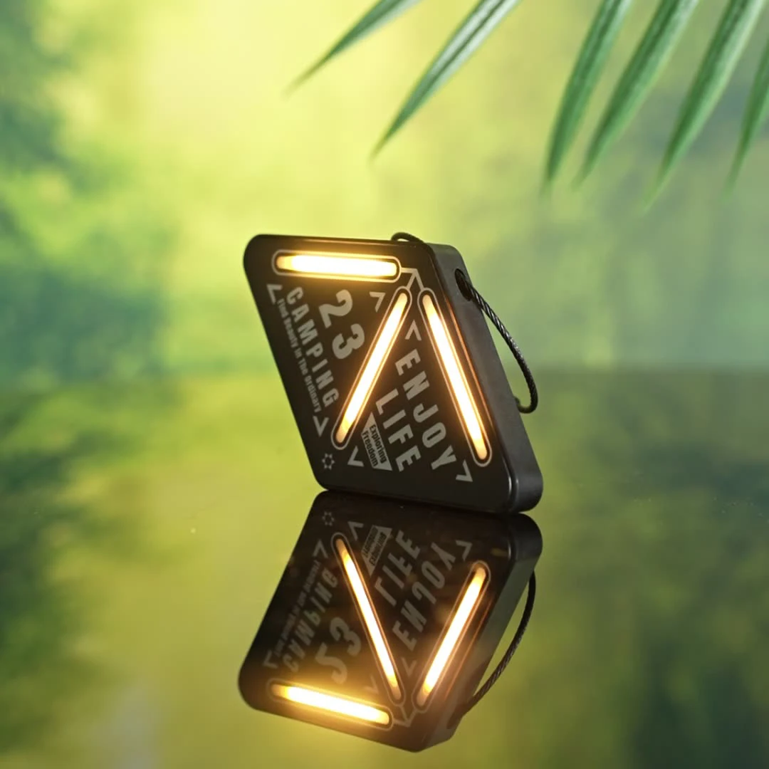Outdoor Portable Tactics Triangle Light Night Light Badge Tent Warning Decoration Camping Atmosphere Mini Small Pendant Lamp