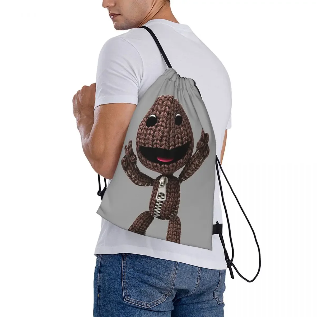 LBP Sackboy Backpacks Multi-function Portable Drawstring Bags Drawstring Bundle Pocket Sports Bag BookBag For Man Woman Students