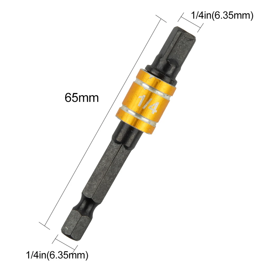Socket Adapter 3pcs Set with Hex Shank 1/4 3/8 1/2 Inch for Drill Driver Wrench Use Nickel Plated Chrome Vanadium Steel