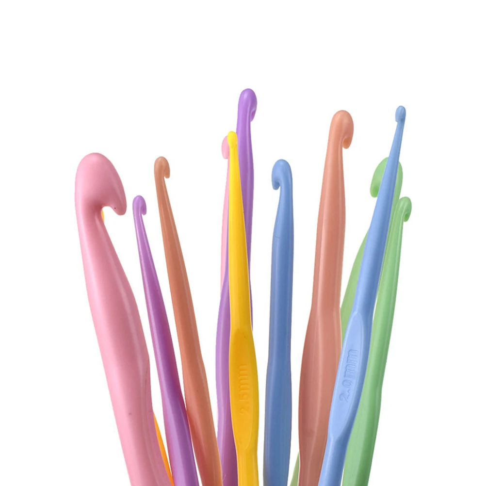 

12pcs Plastic Crochet Hooks Set Knitting Needles Bearded Needle Diy Weaving Tools For Scarf Hat Gloves Sweater Crochet Needle