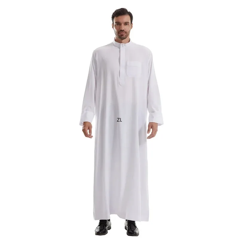 Bata larga de Jubba Thobe para hombre, ropa musulmana islámica saudita, Abaya, caftán islámico, vestido árabe de Dubái, Eid, Djellaba, Dishdasha