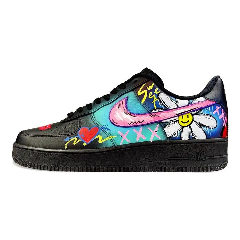 

[Custom Hand-drawn graffiti anime style]Nike Air Force 1 Anti-Slip Wear-Resistant Low-Top Skateboard Shoes Men's Black