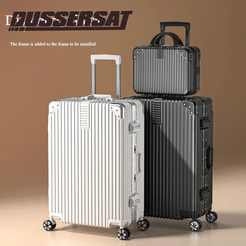 عربة أمتعة مصنوعة من سبائك الألومنيوم والمغنيسيوم بنسبة 100% - محمولة مقاس 20-28 بوصة مع حامل أكواب |   حقيبة سفر خفيفة الوزن