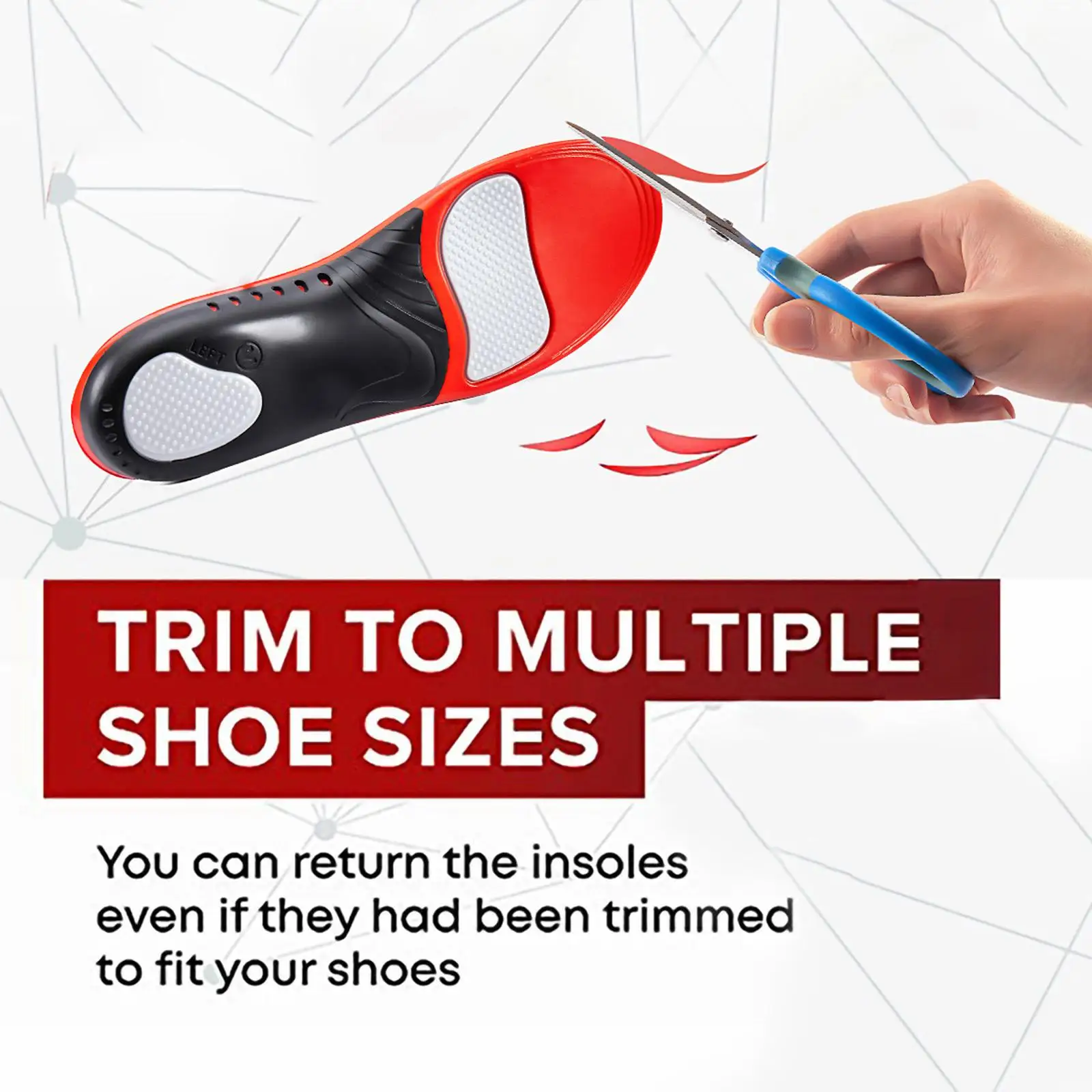 

Ортопедические стельки для обуви с мягким бархатным покрытием, настраиваемые, с высокой поддержкой свода стопы, амортизирующие вкладыши для кроссовок и походных ботинок