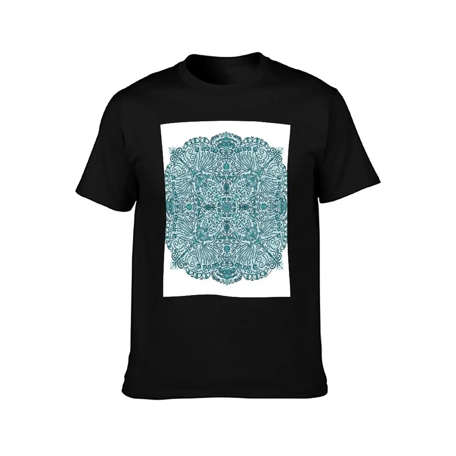 Radial Peacock Pattern T-Shirt cute tops plus size clothes tshirts for men