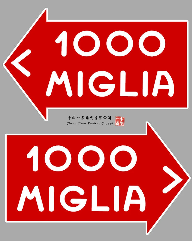 1000 mille miglia racing 2 x sticker stickers