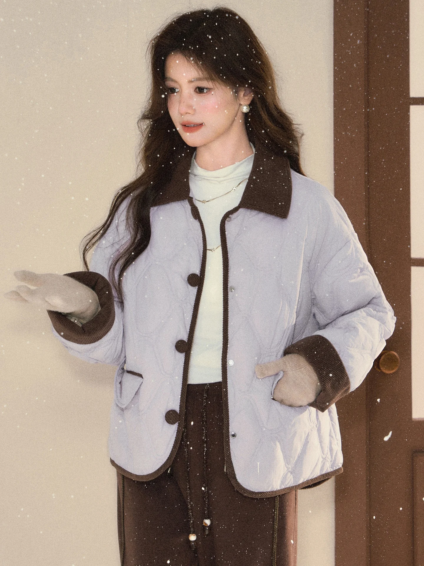 

Women's 90 Du down Puffer Jaet Loose ort Thiened Winter Coat Casual Sle Detachable Hood Regular Fit Long Sve