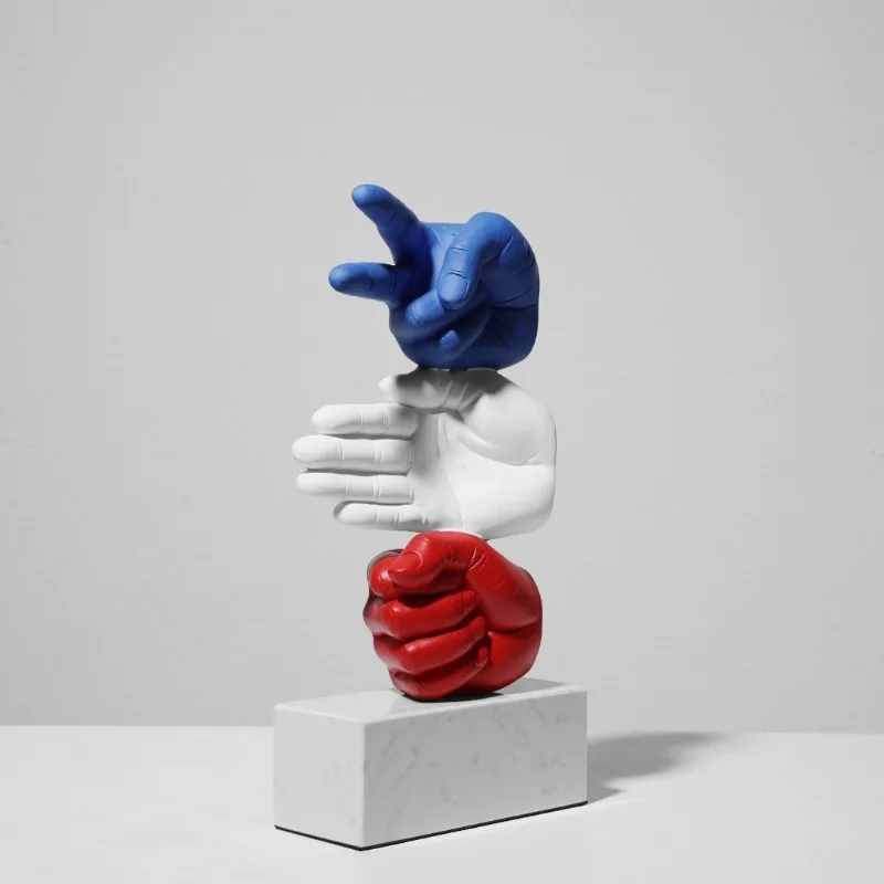 

Creative Stone Scissor Paper Sculpture, Three Colors Highlighting Design, Interior Decoration Crafts,