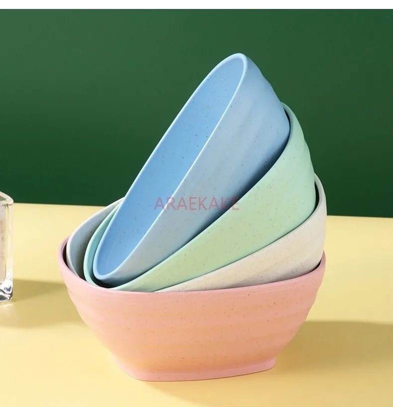 Wheat straw square bowl, plastic anti drop porridge bowl, fast food soup bowl, seasoning bowl